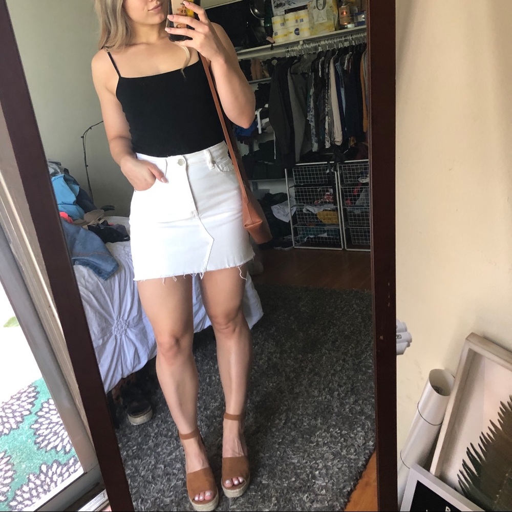 SOLD White Denim Cotton On Skirt